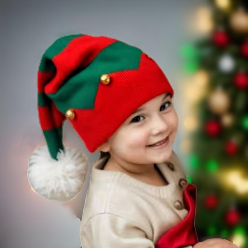 Cross-border winter mom baby parent-child knitted hat festive dress up Santa warm wool hat female Christmas