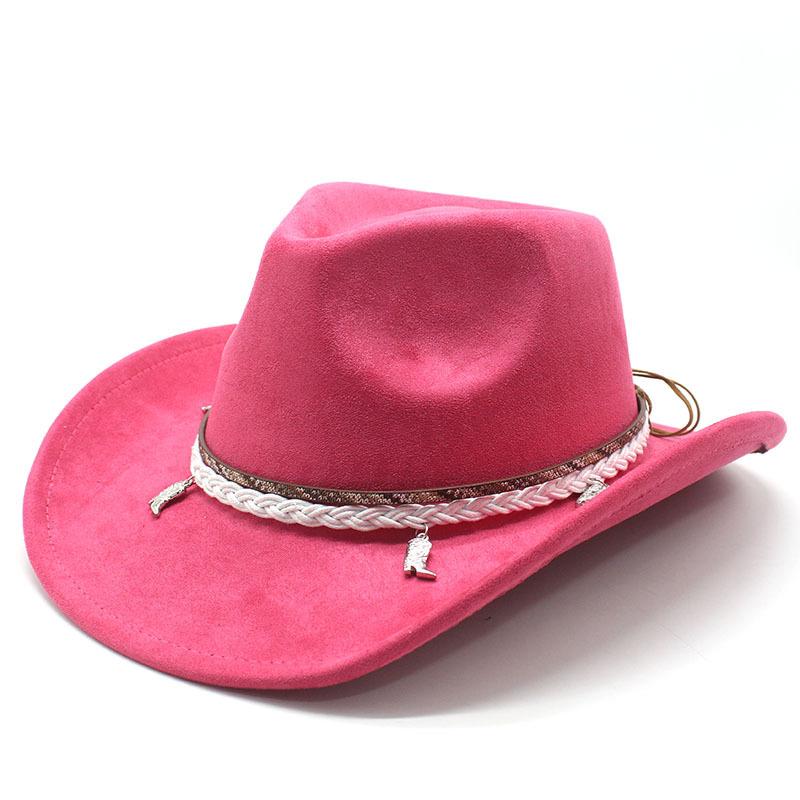 Suede Cowboy Hat Top Hat Western Cowboy Ethnic Jazz Hat Sun Hat