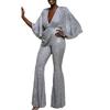 2025 Stylish Sequin Deep V Backless Women's Jumpsuit
