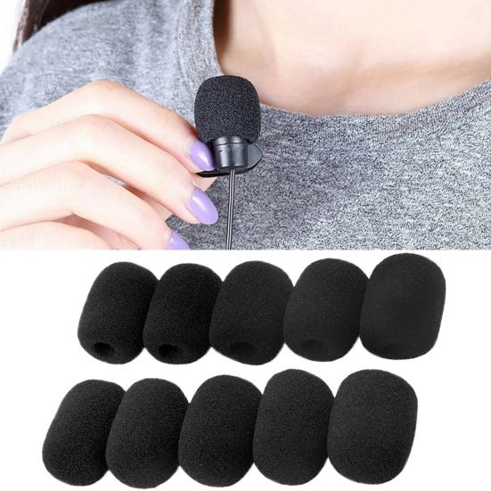 10Pcs Microphone Windscreen Soft Sponge Mic Protector Headset Foam Covers Replacement for Meeting Mic