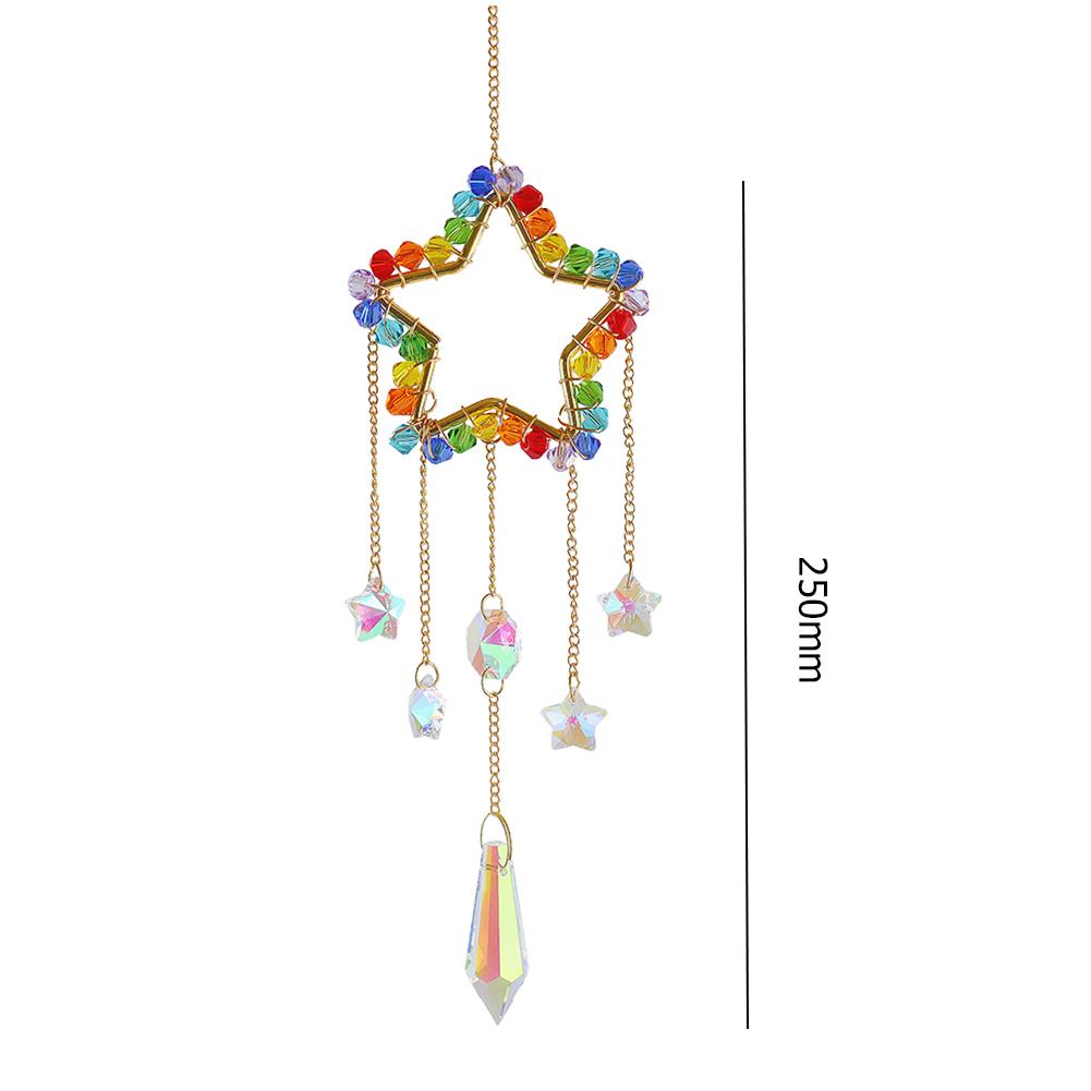 Colorful Beads Crystal Light Collection Pendant Window Accessories Crystal Pendant Crystal Wind Chimes Outdoor Garden Decoration