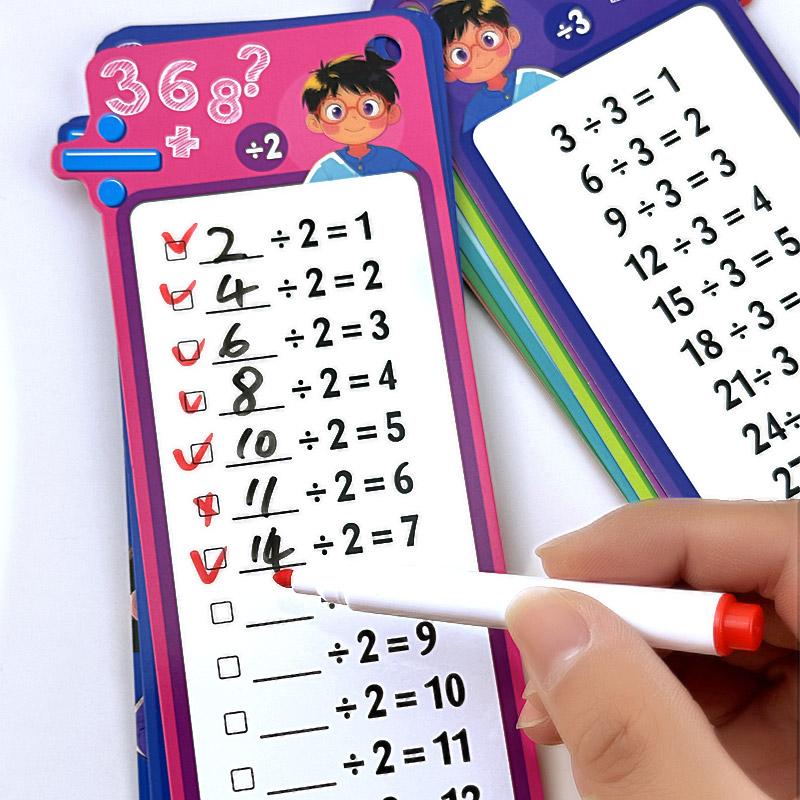 Flashcards Erasable Practice Cards Reusable Multiplication Table For Kids Learning Addition Subtraction Arithmetic Toy