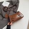 French Style Underarm Single Shoulder Bag Accessory Cute Heart Handbag Solid Pu Leather Lady Bag Small Half Moon Crossbody Bag