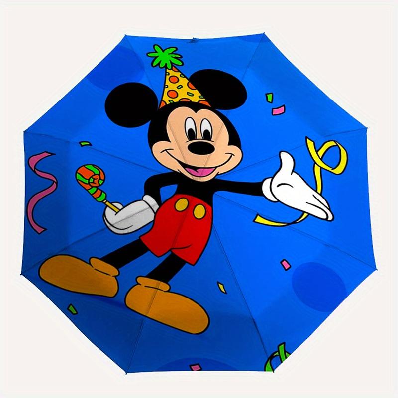 Mickey Mouse Themed Automatic Opening and Closing Folding Umbrella, Reinforced 8 Ribs, Compact Travel Design, Fashionable Folding Umbrella,