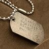 Retro American Soldier Dog Tag Titanium Steel Necklace for Men - Distressed Street Style, Non-Fading Pendant