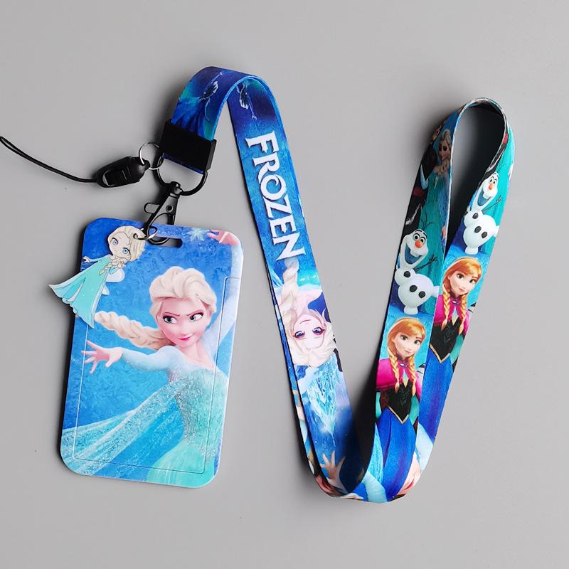 Cartoon Princess Long Rope, ID Cover, Student Card, Subway Bus Card, Work Permit Cover, Access Control Card, Anti-lost Card Cover, Pendant.