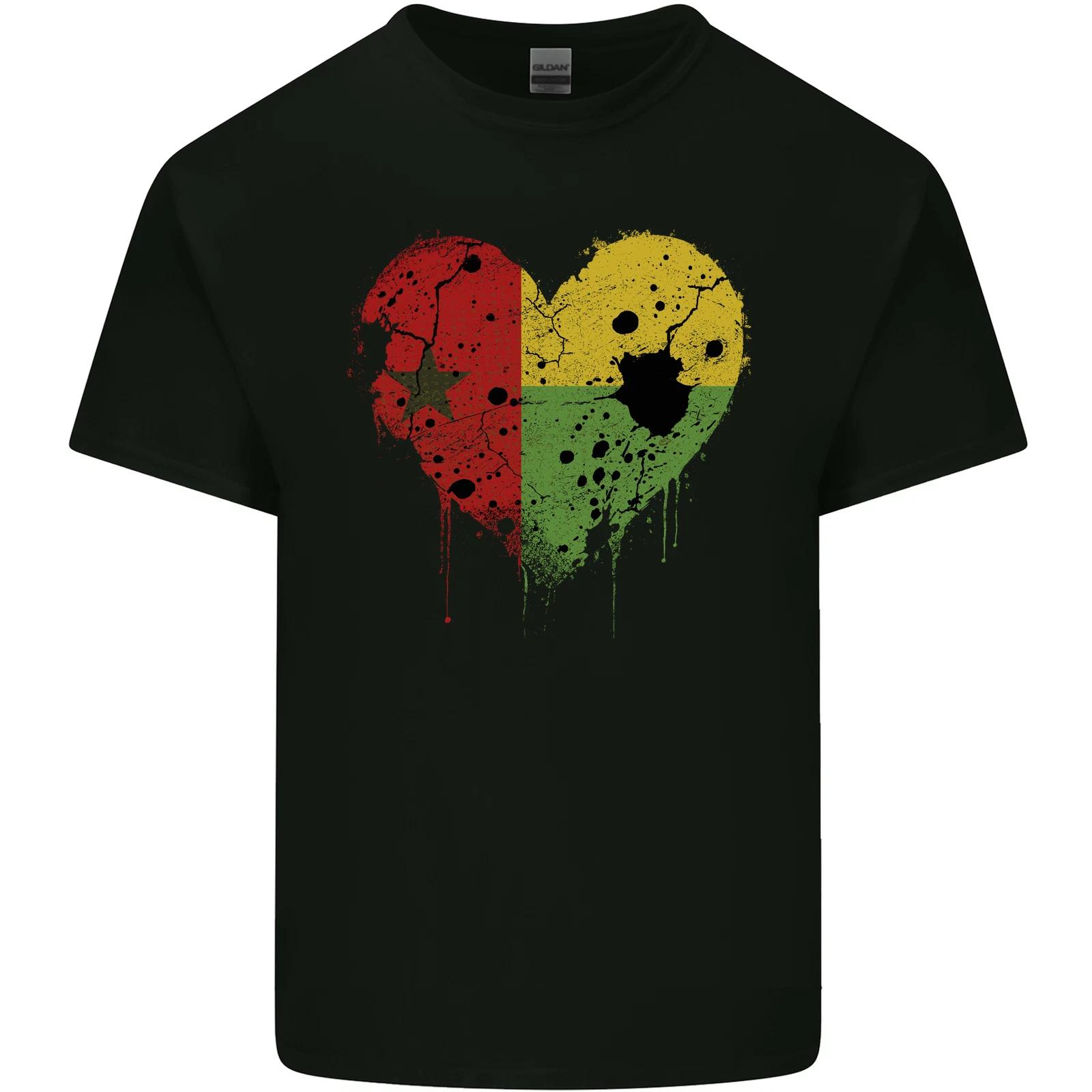 Love Guinea-Bissau Flag Day Football Kids T-Shirt Childrens 4XL