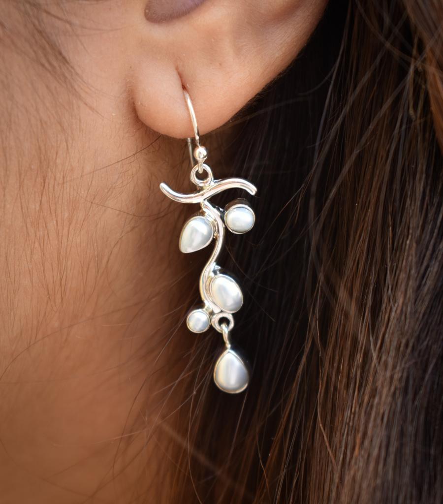 Sterling Silver Tree Branch Earrings: Dainty Handmade Dangle Jewelry
