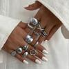Vintage Smooth Adjustable Joint Open Rings for Women Exaggerated Gold Color Geometric Finger Rings Hip Hop Daily Jewelry Gift New