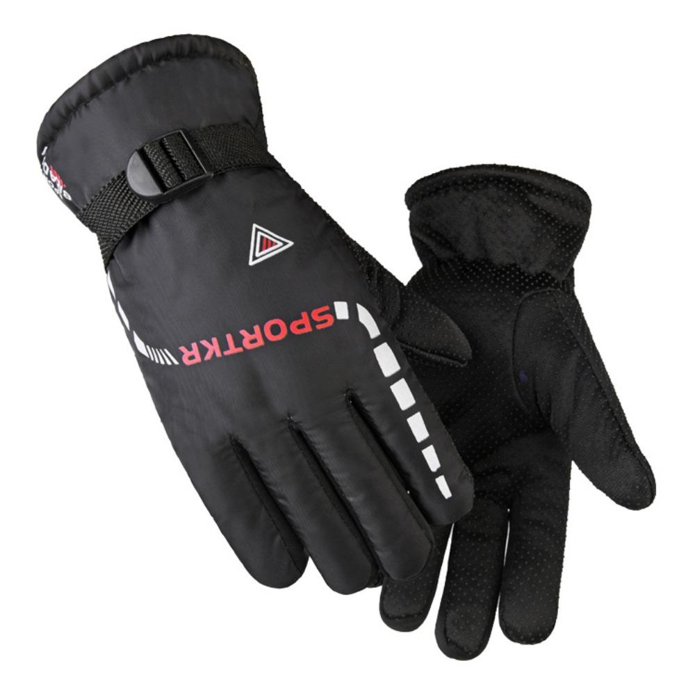 Gloves Men's Winter Warm Fleece Riding Electric Vehicle Thickened Motorcycle Windproof Waterproof Anti-skid Gloves Men
