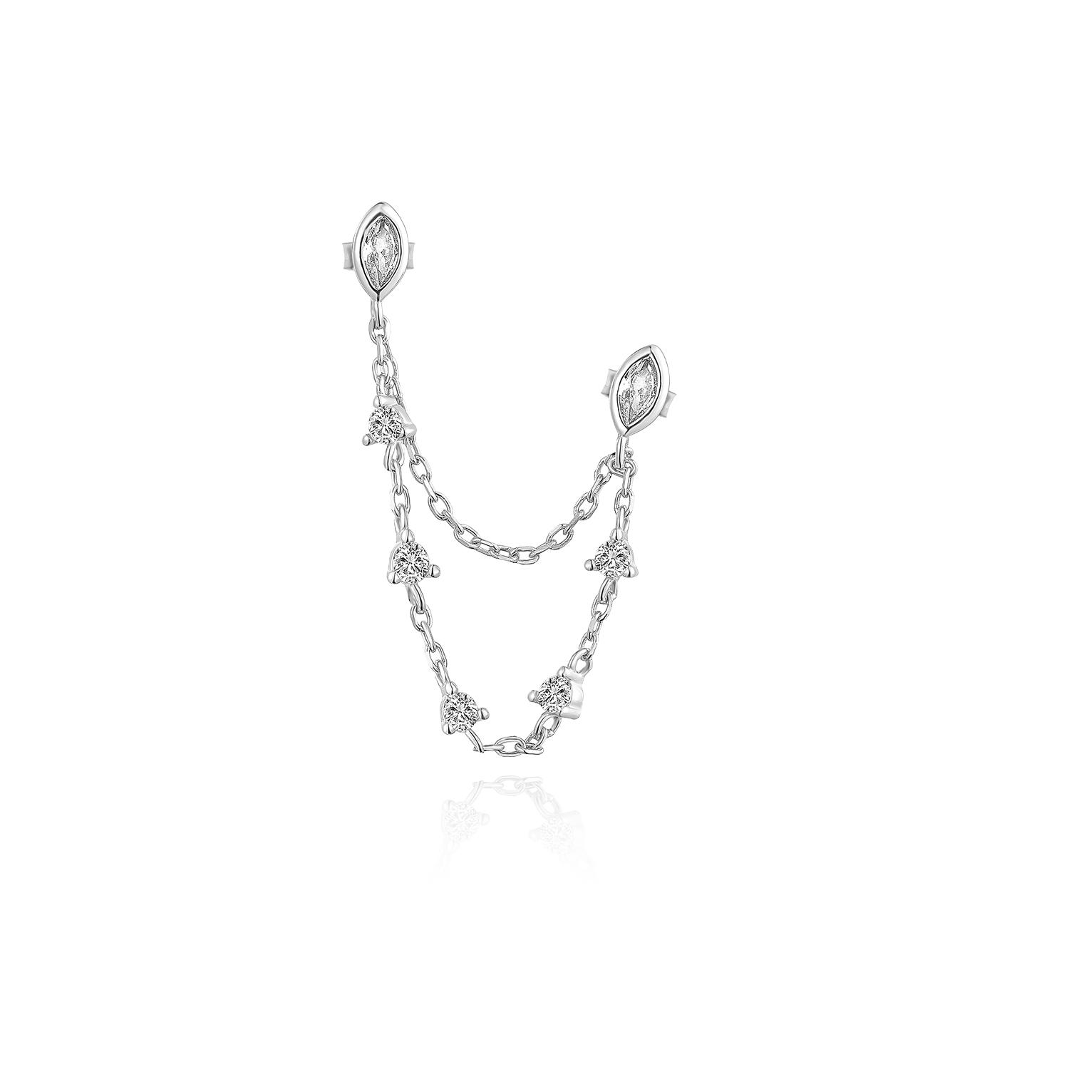 

ANDYWEN 100% стерлінгове срібло 925 проби Золото TEARDROPS Овальні сережки-ланцюжки Жіночий пірсинг 2023 Весільні вишукані прикраси M