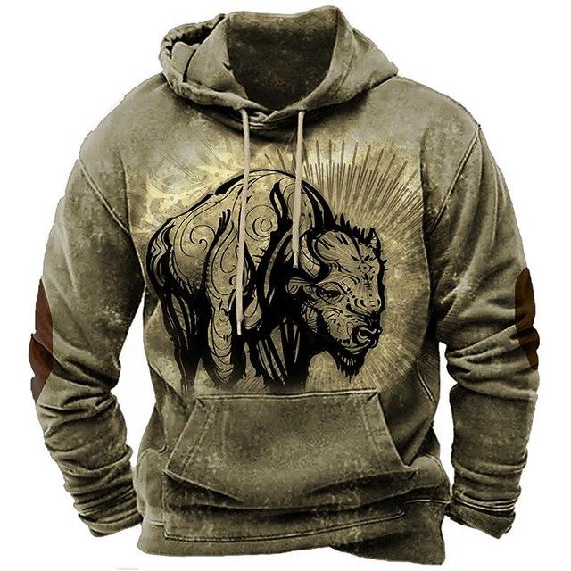 Hanorace pentru bărbați Y2k Golf Camping Casual cowboy cu mânecă lungă Hanorace la modă de toamnă 3d imprimate cu glugă vacanță largi supradimensionate