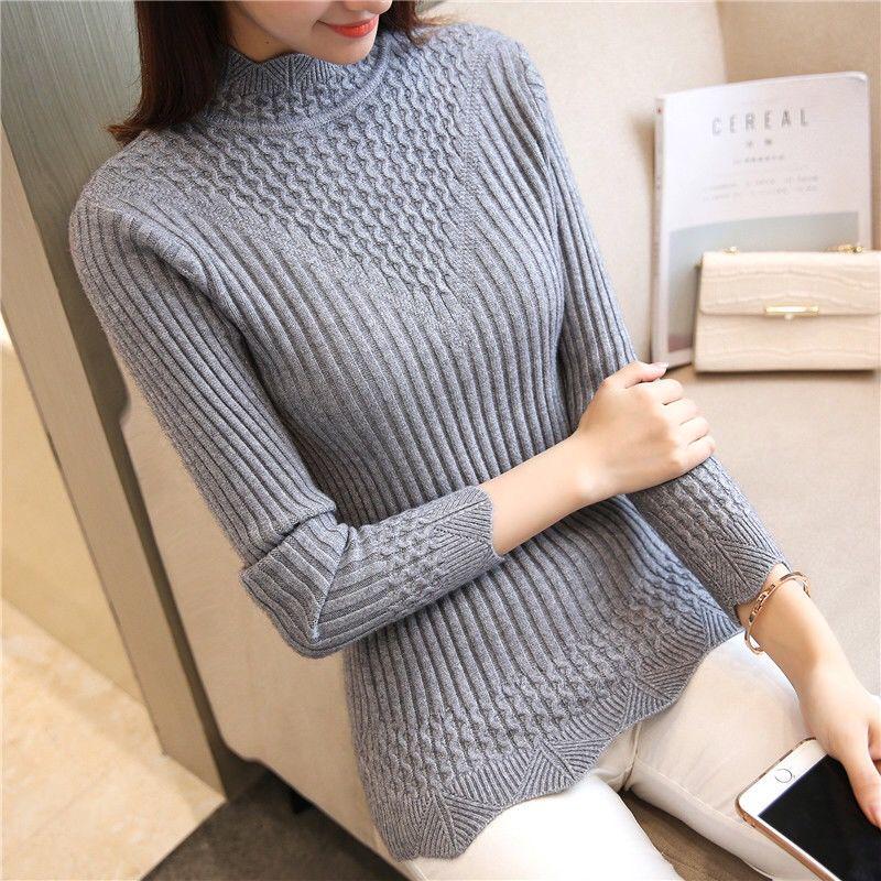 Women's Sweaters High Elastic Turtleneck Sweater Winter Slim Sexy Bottoming Basic Knit Pullover Jumper