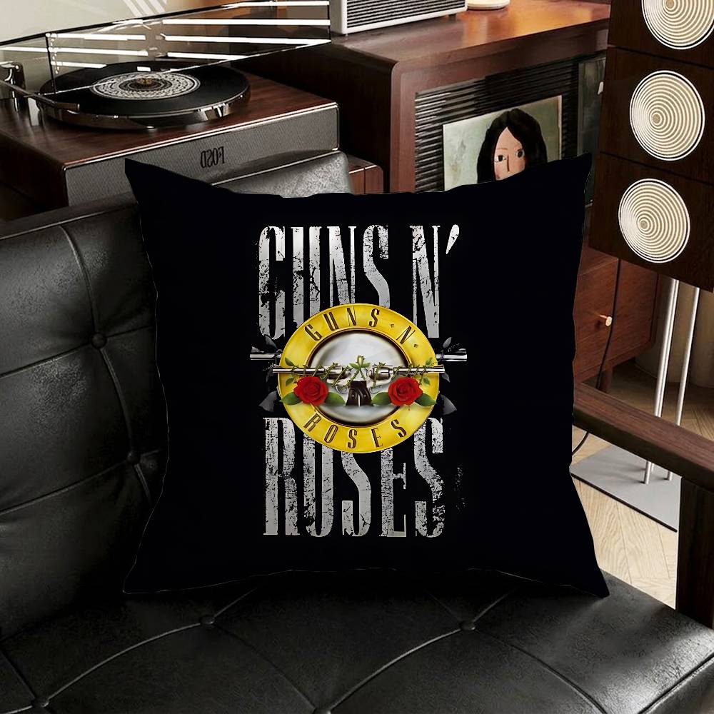Band GGuns N Roses Pillow Case Antidustmite Pillowcase Invisible zipper silky short plush Sofa cushion cover
