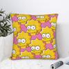 S-Simpsons Lisa Yellow Star Pattern Pillow Cover Vintage Pillow Case For Living Room Bed Chair Soft Pillowcases Gift