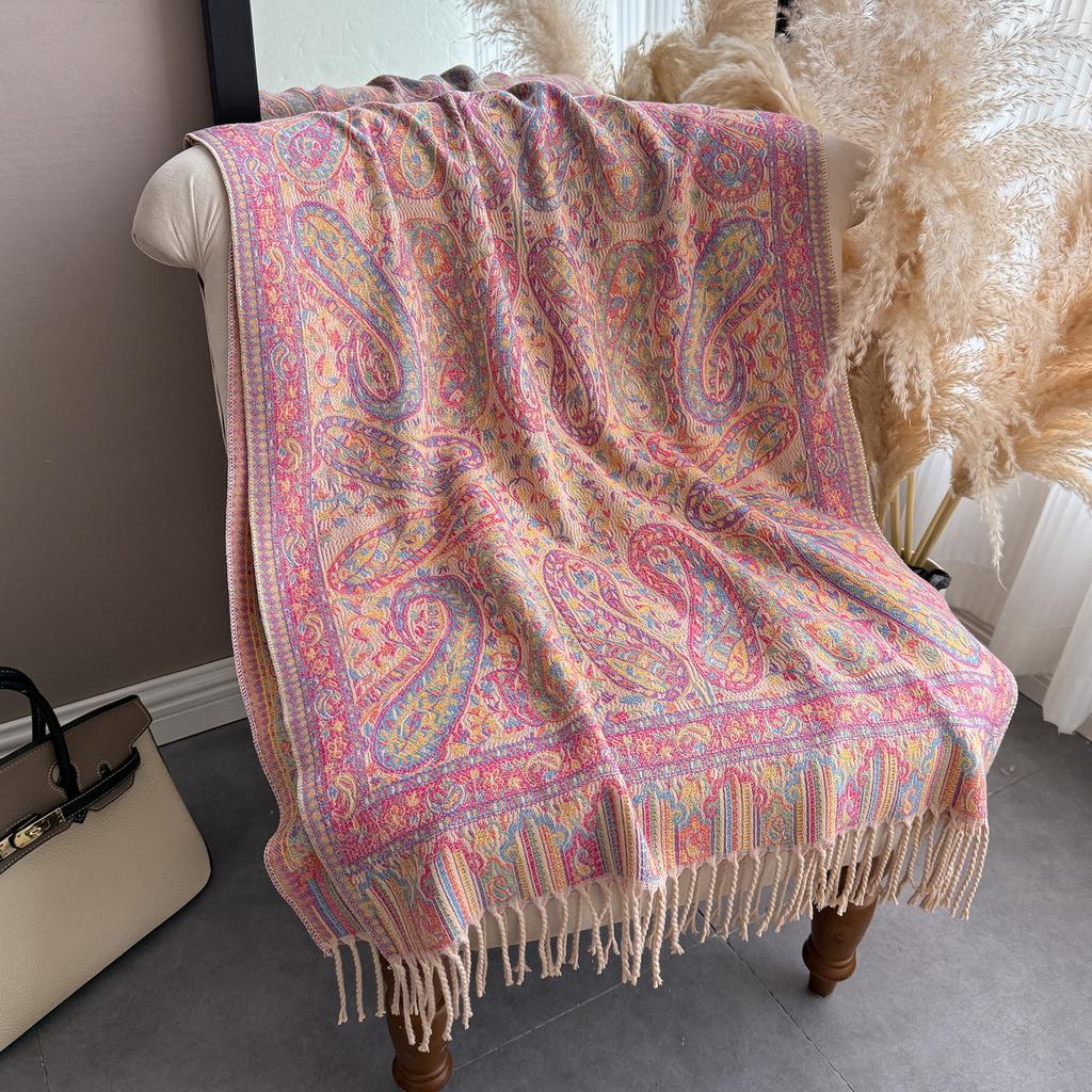 Shawl Paisley Cashew Jacquard Long Fringed Scarf Spring Summer Shawl Scarf Women