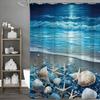 Noční oceán pláž hvězdice mušle sprchový závěs, koupelnový dekorativní sprchový závěs, vodotěsný sprchový závěs s háčky