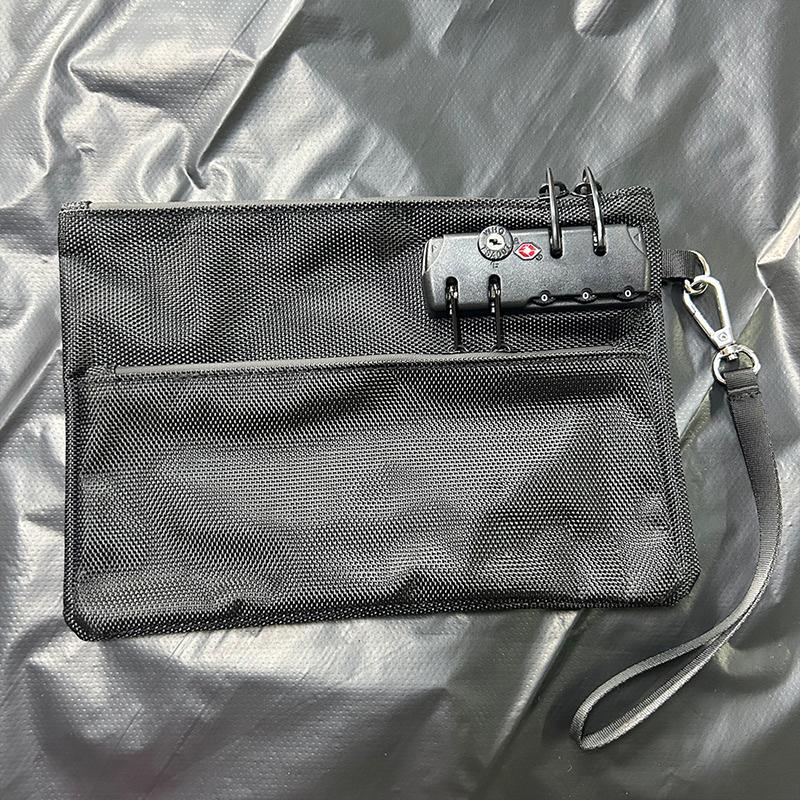 

Secure Locking Money Bag With Zipper Closure Dual-Layer Organizer For Passports, Cash, Business, Travel Locking Bank Deposit Bag