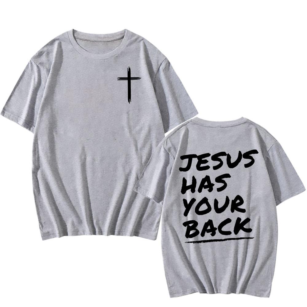 Gesù ti copre le spalle T-shirt Versetto Biblico Cristiano 2026 T-shirt Estiva Cotone Alta Qualità T-shirt Abbigliamento Uomo/Donna Camisetas