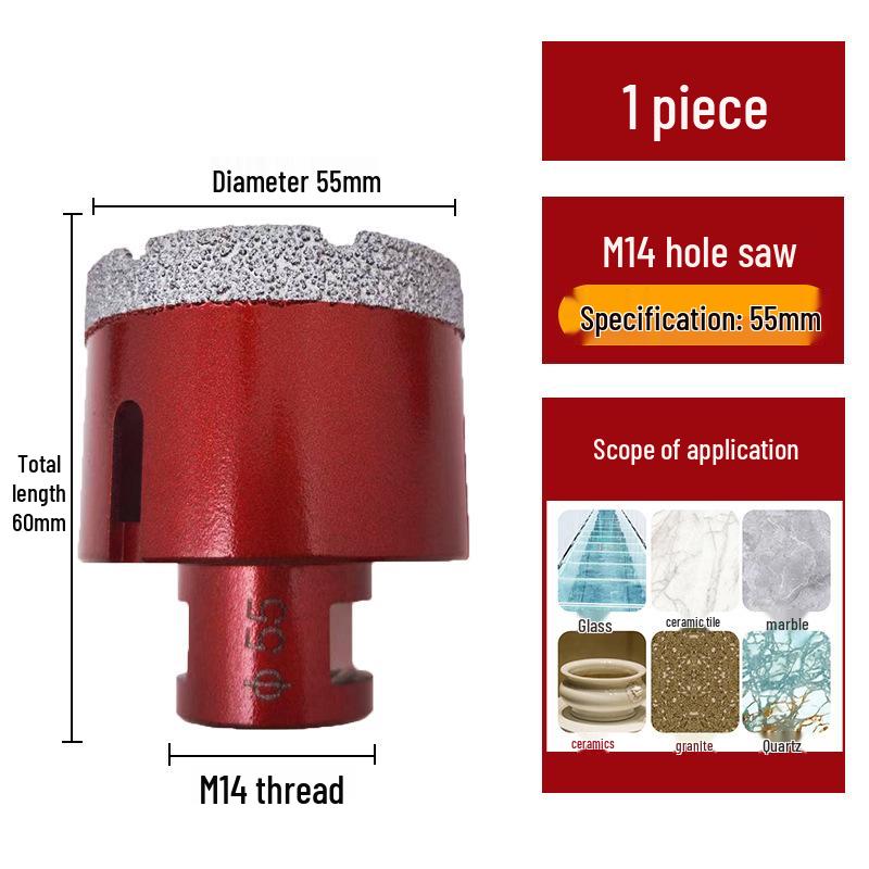 Pânză diamantată brazată M14 pentru gresie, marmură, piatră, sticlă - Bit de găurit pentru polizor unghiular pentru mărirea găurilor