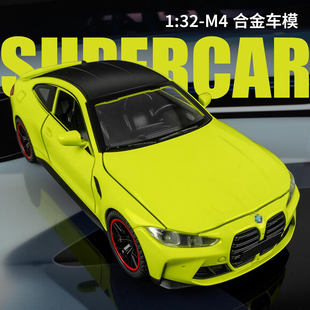 1/32 Scale M4 Alloy Car Models Metal Diecast Toys Vehicle with Simulation Sound and Light Sport Car Toys for Kids Birthday Gifts
