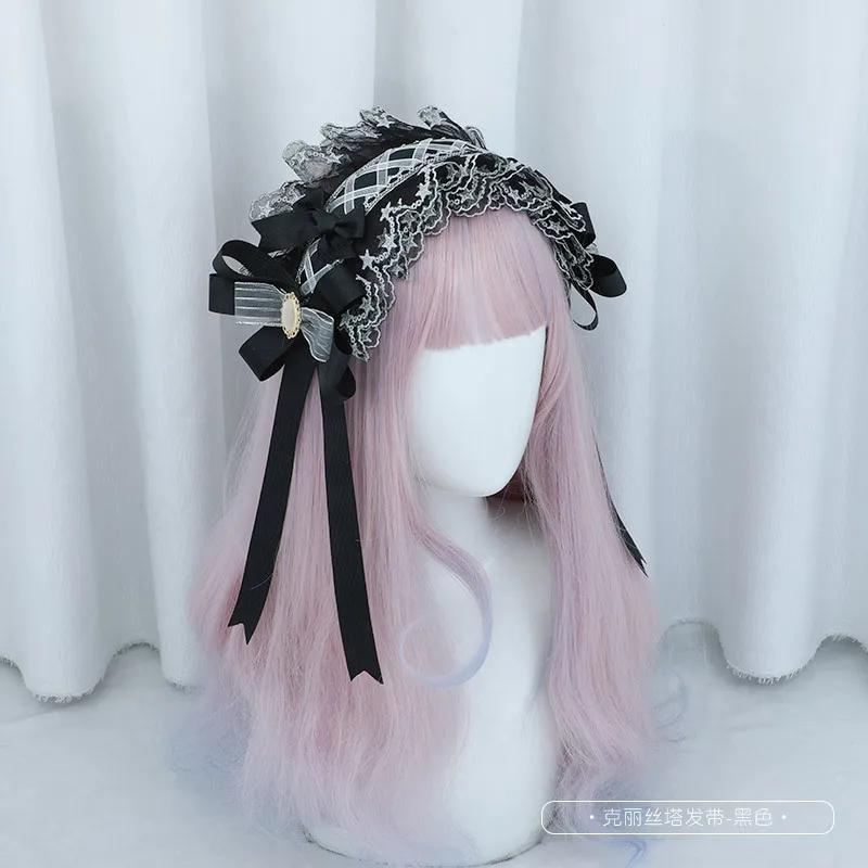 Japanese Style  Lolita Hair Bow Handmade Christa Ribbon Lace Headband Kawaii Hair Accessories Ready To Ship