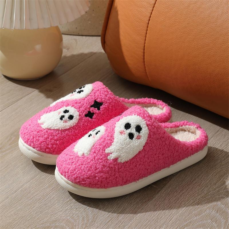 New Winter Home Indoor Halloween Slippers, Ghost Cartoon Dog Cotton Slippers Household