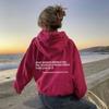 Womens Oversized Hooded Sweatshirt With Kangaroo Pocket Letter Print Short Sleeve Loose Fit