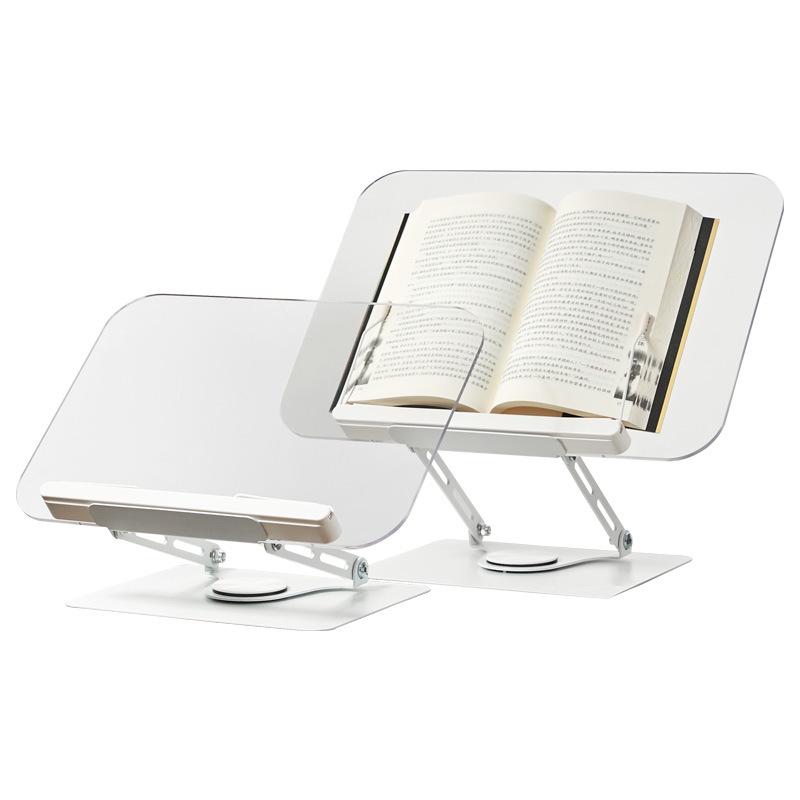 Rotating Transparent Acrylic Desktop Stand: Book, Music, Tablet Holder