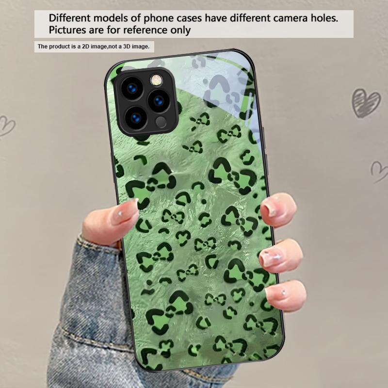 Abstract leopard print For iPhone 17 Air 16 E 15 Plus 14 Pro Max 13 12 mini 11 5 6 7 8 Plus XR XS Max SE Black Glass Phone Case