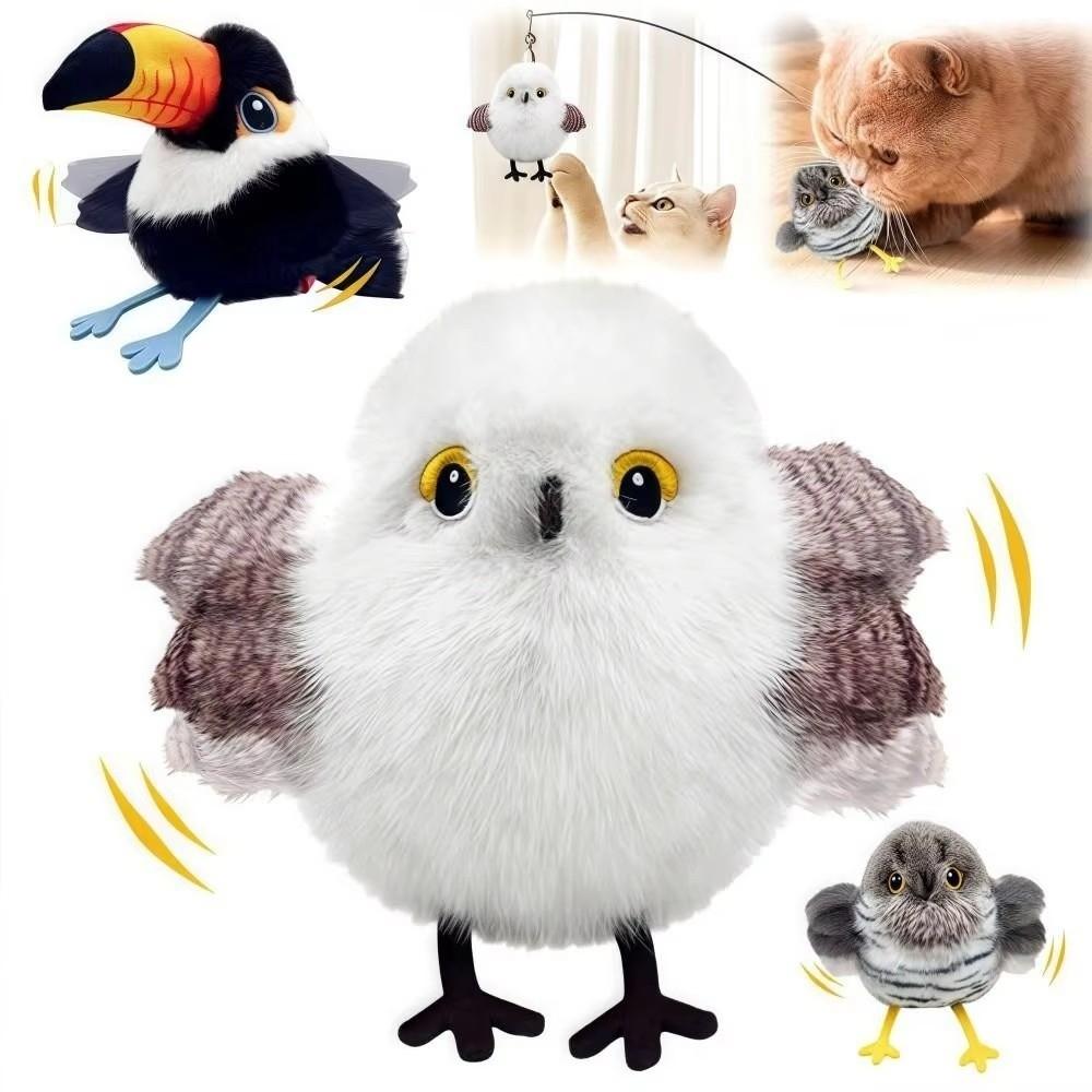 Touch Activated Chirping Bird Toy Electric Interactive Cat Toy Kitten Self-Play