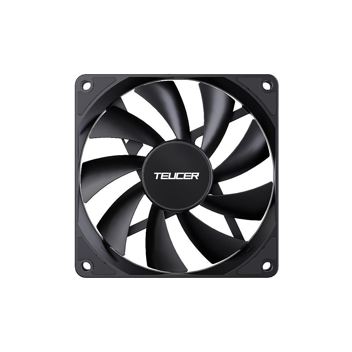 

TEUCER Thin Desktop Computer Case with 9cm Fan, Black, Silent CPU Cooler, 9015 Temperature Control