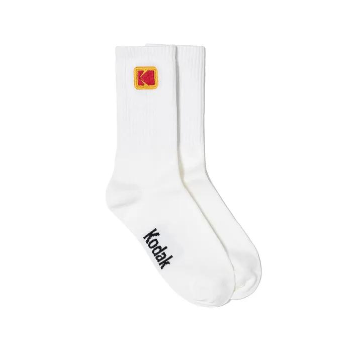 Color Plus Mini Logo Crew Socks WHITE
