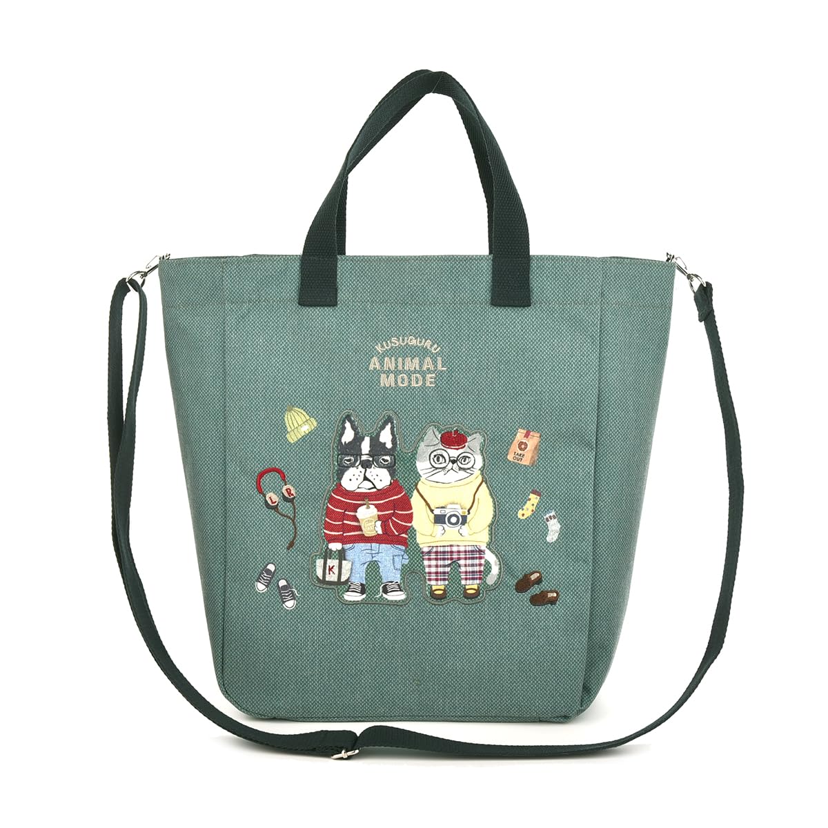 

Kusguru Japan Animal Mode 2-Way Shoulder Tote Bag, Women s, 258530, Green