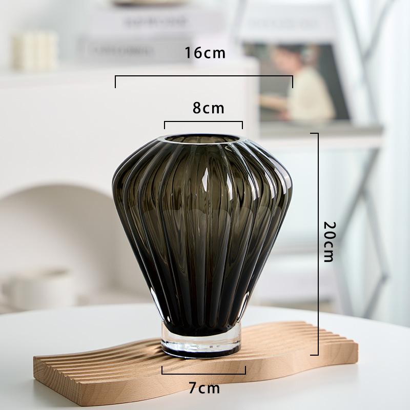 Simple Crystal Glass Vase Creative Hydroponic Vase Flower Arrangement Art Desktop Decoration Modern Room Aesthetic Decoration