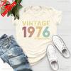 Oryginalna Część 1976 Retro Koszulka Vintage Urodzony w Dla Kobiet Prezent na 49. Urodziny dla Unisex Drukowana Koszulka T-shirt Topy Uniwersalne T-shirty