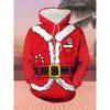 2024 Cartoon Christmas Elk Print Sweatshirts For Men New Year Party Clothes Fashion Trend X'mas Hooded Shirt Autumn Pullover