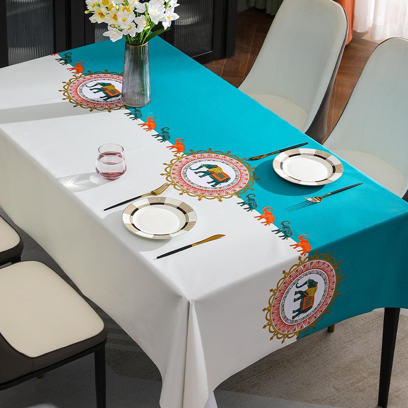 Tischdecke Moderner leichter Luxusstil Wasserdichtes Esstischtuch Rechteckige Teetischabdeckung Picknickmatte Wohnkultur