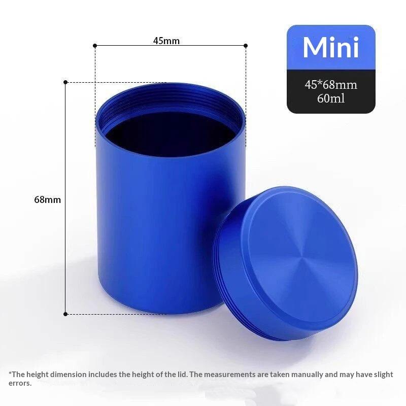 Mini Boîte à Thé Portative Scellée Boîte de Rangement Métallique en Alliage d'Aluminium Anti-humidité pour Camping Pique-nique Rangement du Thé