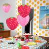 3 Stück Erdbeer-Papierlaterne Kinder DIY Handgehaltene Papierlaterne Kindergarten Hängender Anhänger Glückliche Süße Mädchen Geburtstagsparty Deko