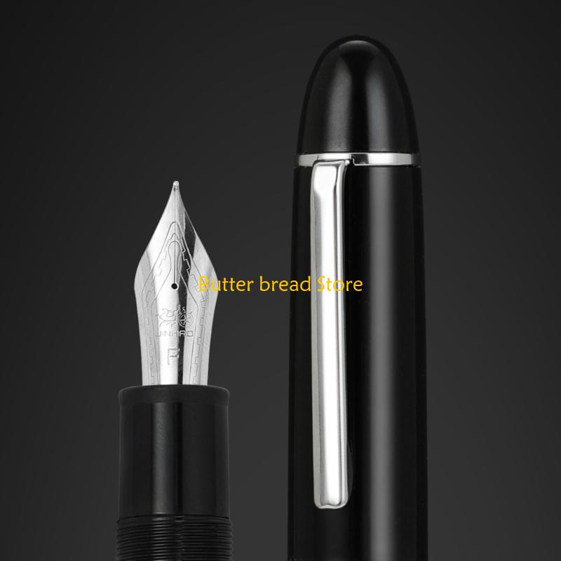 W89C Fountain Pen X159 Series Pen 0.5mm Fine Steel Nib Silver Clip Rotary Suction for Students Office Gift