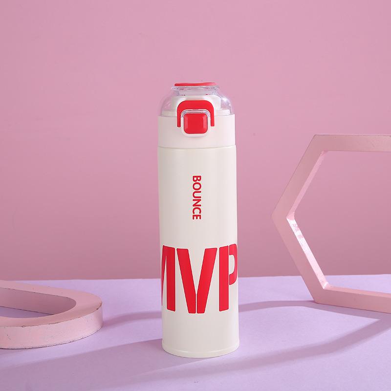 500ml MVP Print 316 Stainless Steel Sports Insulated Water Bottle, Flip-Top Flask with Tritan Spout 500ml красный