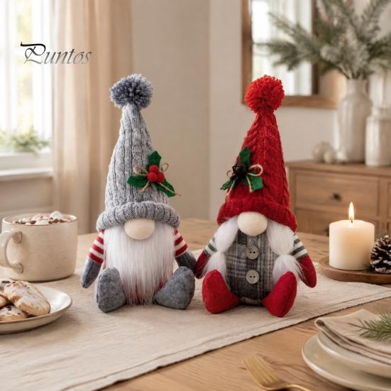 Acrylic Festive Party Supplies Faceless Plush Doll, Christmas Tree Hanging Ornaments, Knitted Rudolf Stuffed Holiday Ornaments Toy, Nordic Window