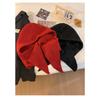 Red Hat Women's Autumn/Winter Warm Knitted Hat Scarf One Piece Hooded Neck Knitted Hat Winter
