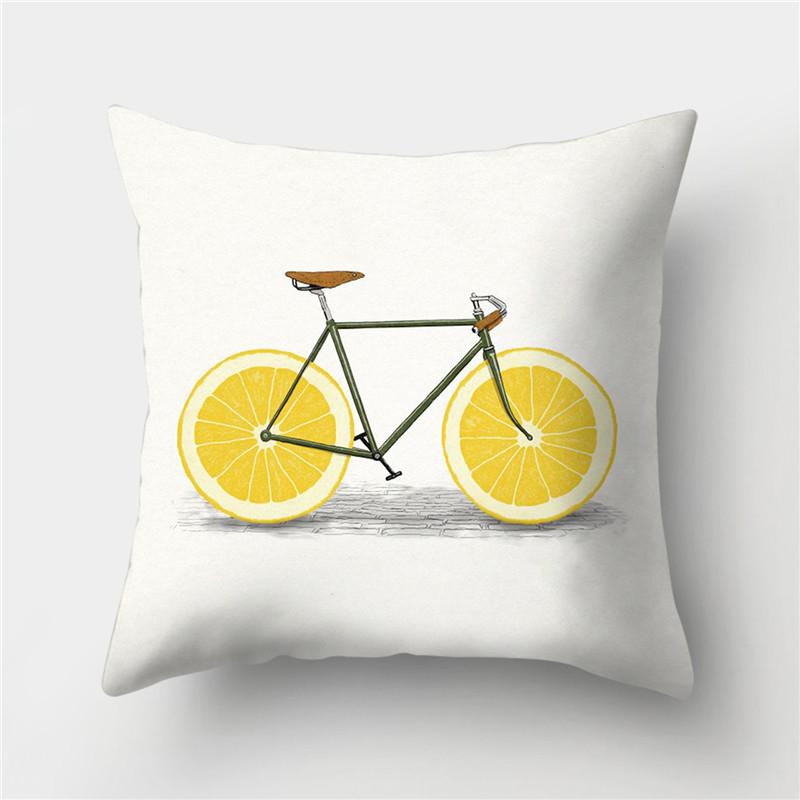 45x45 Polyester Kissenbezug Gelb Geometrisch Dekorativer Kissenbezug Wurfkissen Sofa Heimdeko