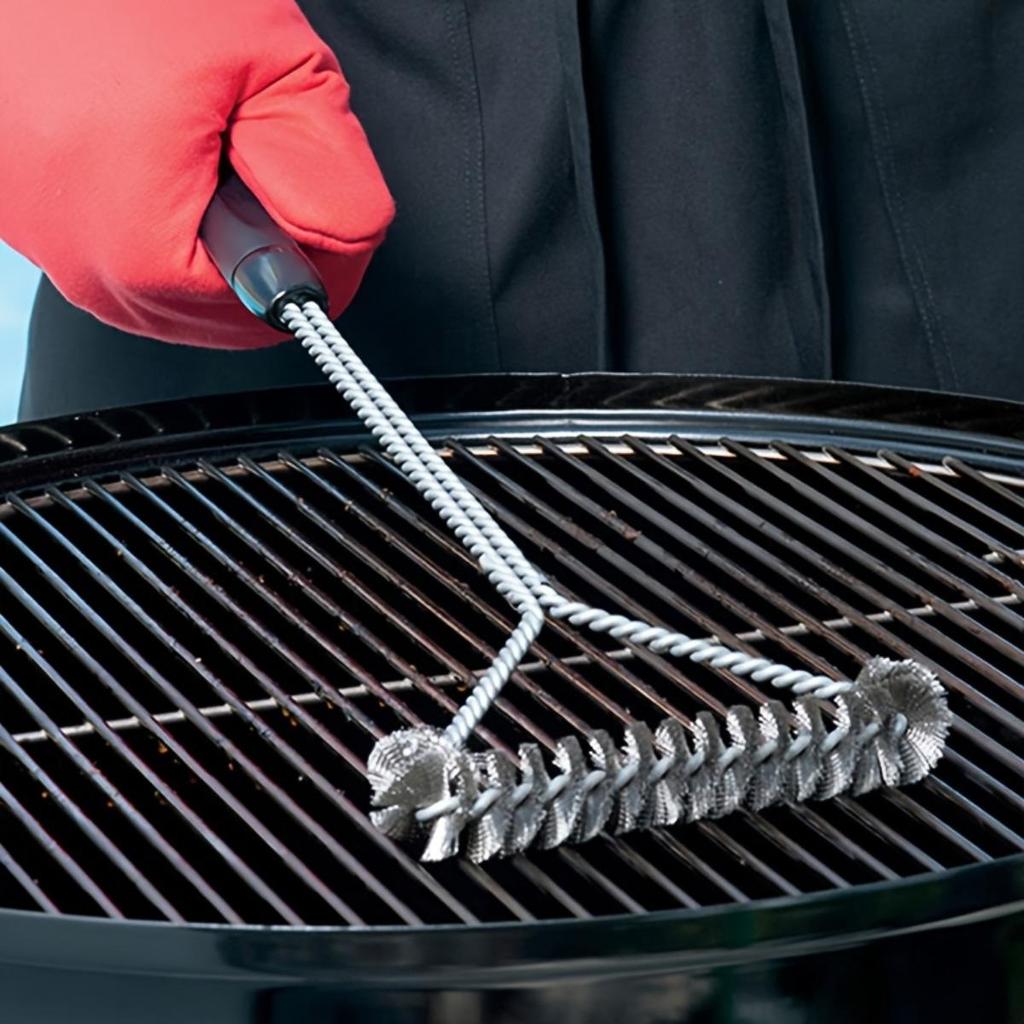 Barbecue Grill Cleaning Brush, Stainless Steel Bristles, Non Stick Pot Cleaning Brush, Barbecue Accessories