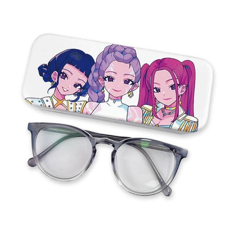Anime PU Leather Glasses Case Witch Hunters Design Soft Lining for Scratch Prevent Eyewear Holder for Daily Travel Use