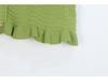 S Family 2025 Spring/Summer Olive Green Ruffle-Trim Sleeveless Knit Vest & Midi Skirt Set