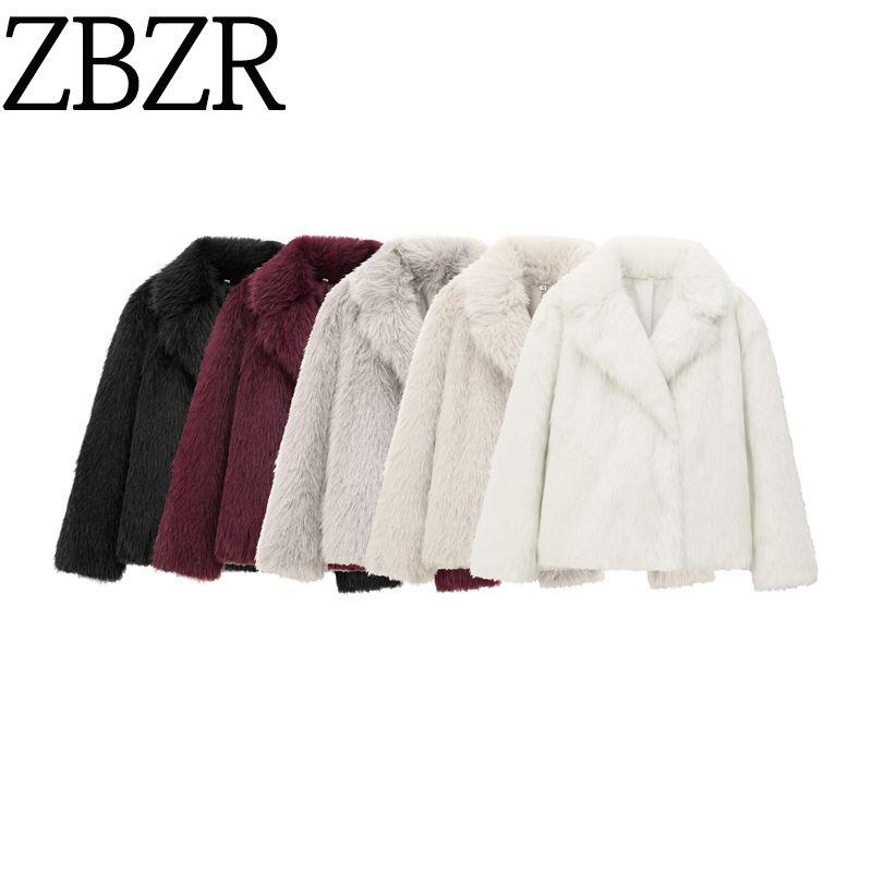 Za Autumn and Winter New Arrivals Women's Clothing Zr European and American Style Fashionable Simple Versatile Long-Sleeved Faux Fur Coat 4360246