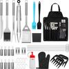 Outdoor Gathering BBQ Tool, Stainless Steel Shovel, Barbecue Skewer,seasoning Bottle, Portable Combination, Family Party BBQ Set